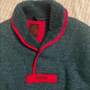 Mens Vtg Powderhorn Mountaineering 1/4 Button Fleece Sweater Jacket Sz medium